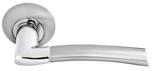 Дверные ручки MORELLI MH-06 SN/CP "ПИЗА" Цвет - Белый никель/полированный хром