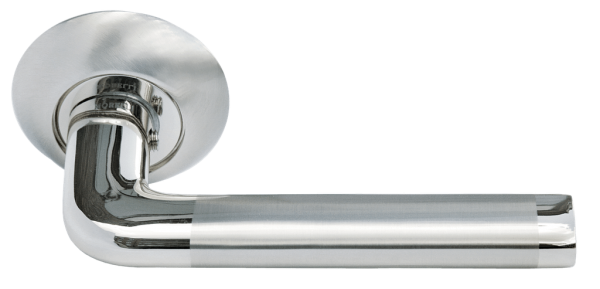 Дверные ручки MORELLI MH-03 SN/CP "КОЛОННА" Цвет - Белый никель/полированный хром