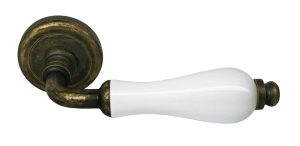 Дверные ручки MORELLI LUXURY CERAMICA OBA/CHAMP Цвет — Античная бронза/шампань